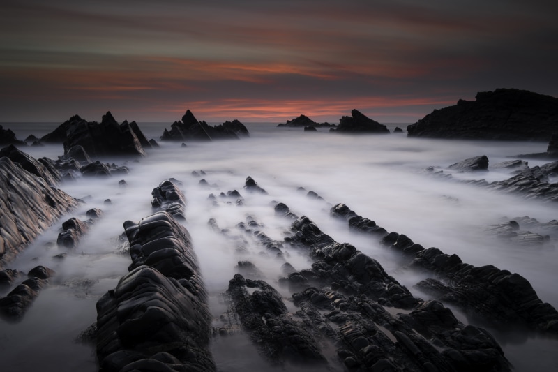 scenics, sea, sunset, jones, quay, timelapse photography, mountain, outdoors, long exposure, north, covered, rocks, dusk, west country, 5K, devon, timelapse
