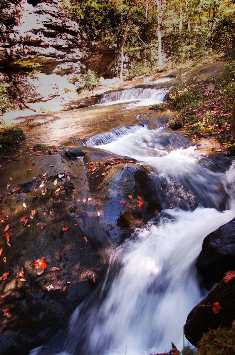 outdoors, scenics, waterfall, flowing, rock - Object, wet, landscape, freshness, timelapse, water, photography, autumn, Pittsburgh, forest, tree, stream