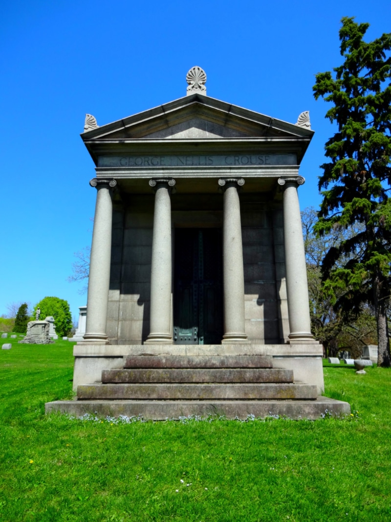 religion, the past, funeral, oakwood, crypt, grave, mausoleum, low angle view, daytime, cemetery, vault, sky, spiritual, antique, outdoors, tree, plant