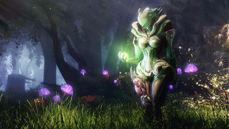 women, real people, art and craft, lifestyles, grass, female, young adult, nature, forest, front view, monster, night, character, plant, 1080P, Saryn (Warframe)