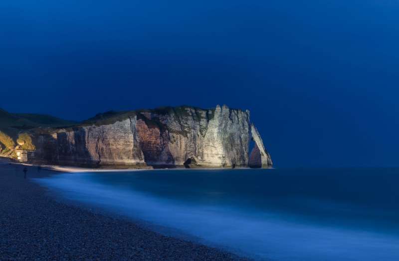body of water, arches, landscape, nighttime, body, Normandie, scenics, Normandy, night, sea, rock - Object, water, beach, ocean, Étretat, long exposure