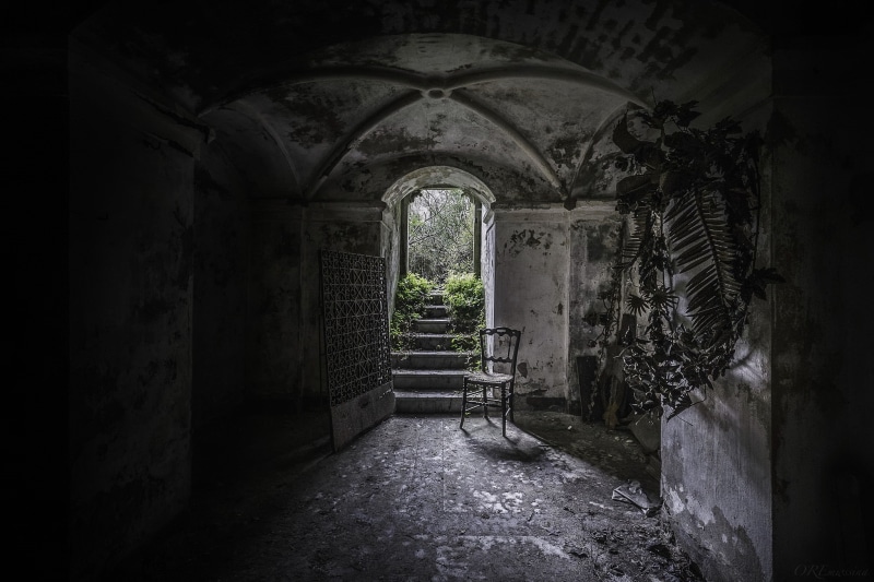 architecture, chair, old building, 1080P, Crypt (Location), abandoned