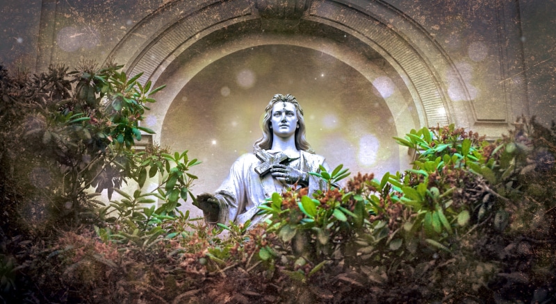 cemetery, peaceful, plant, commemorate, memorial, surrounded, no people, night, 4K, jesus, human representation, rest, green leaves, atmosphere, nature