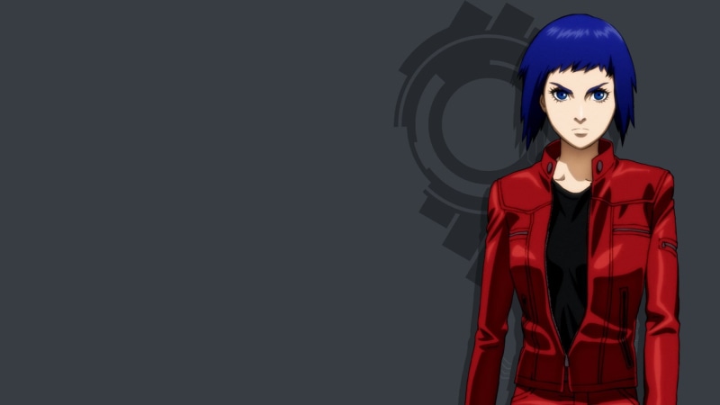 Ghost in the Shell, kusanagi, indoors, 1080P, ghost, adult, motoko, hairstyle, headwear, black background, beautiful woman, helmet, futuristic, shell