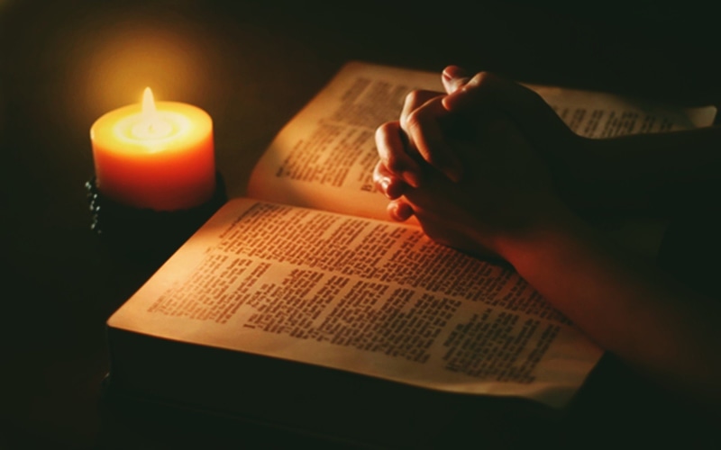 Prayer, Holy Bible, Praying, 1080P, candles, Lights