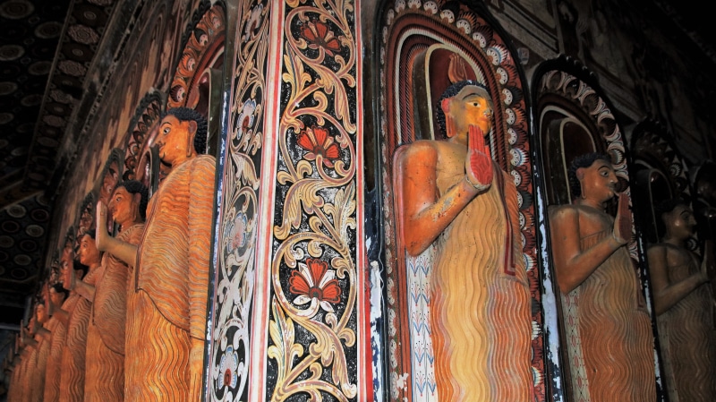 religion, stone faces, colorful, pattern, building, light, religious, monument, tour, sri lanka, peace of mind, meditation, sacred, buddha, sculpture, wall