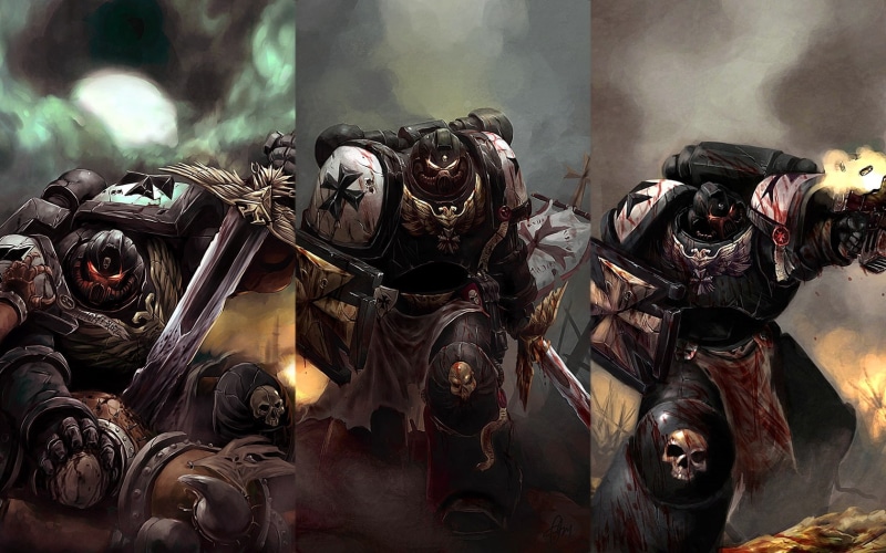 marine, art, space, x, warhammer, aircraft, 720P, k, Black, hd, templars, Warhammer 40K