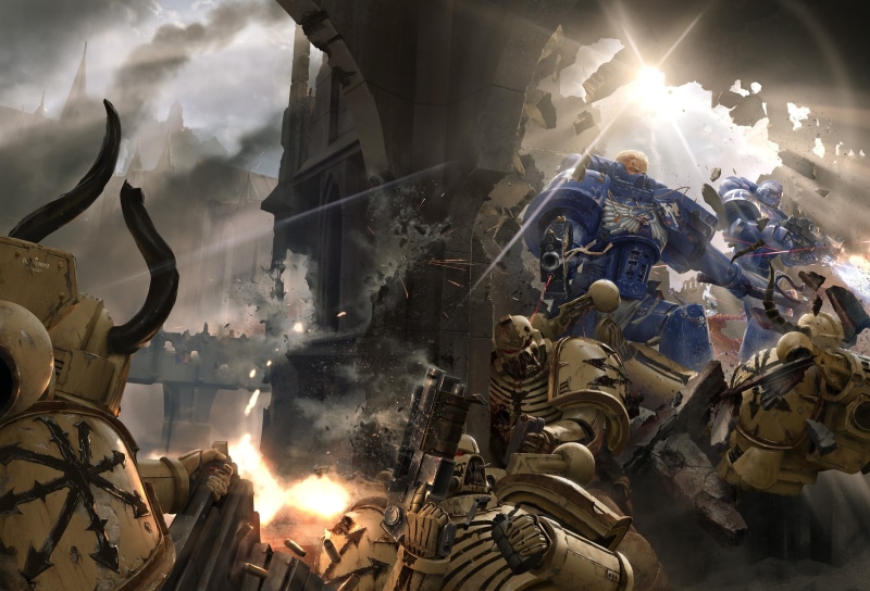 aggression, statue, army, gun, representation, Warhammer 40, power, people, futuristic, WH40K, human representation, smoke - physical structure, war, nature