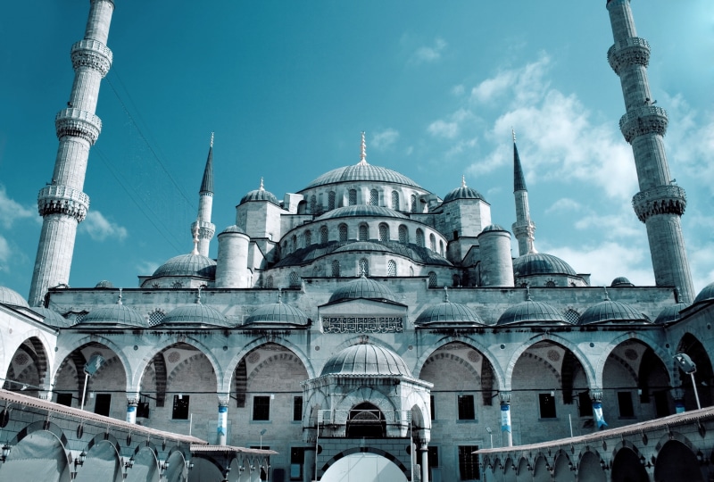 architecture And Buildings, building, low angle view, turkey, spire, building Exterior, cloud - sky, 2K, arabic Style, blue, sky, spirituality, belief