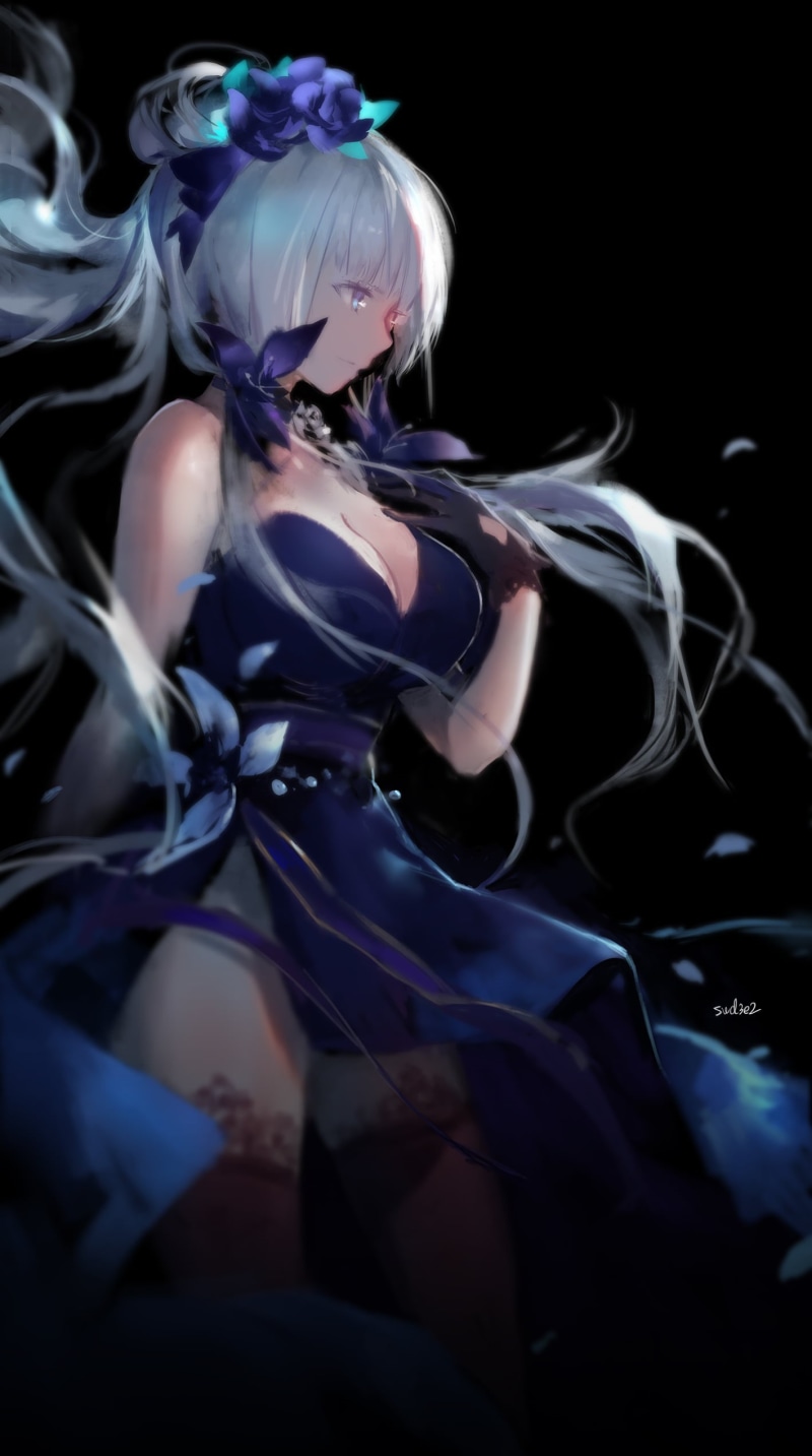 Bilan Hangxian, women, mystery, black background, motion, close-up, dark, Azur Lane, fashion, Illustrious (Bilan Hangxian), Illustrious (Azur Lane), beauty