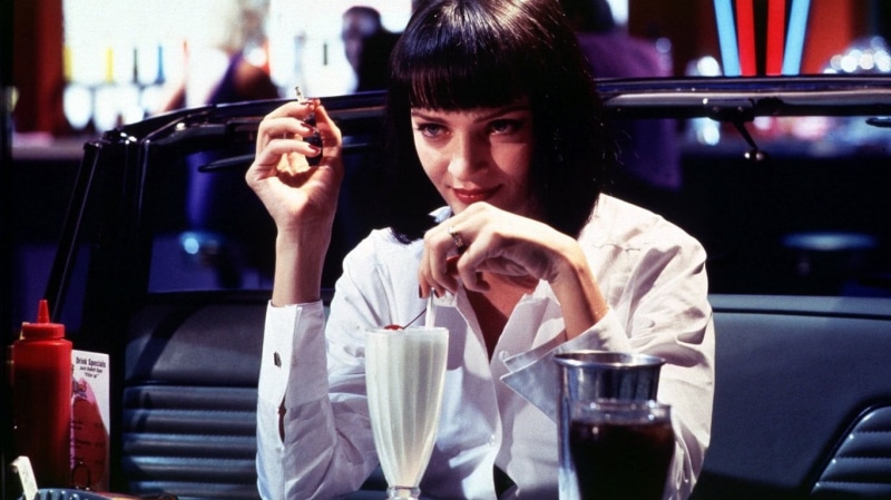 portrait, restaurant, communication, screen shot, occupation, blouses, car, headshot, Quentin Tarantino, hairstyle, women, Pulp Fiction, smiling, young adult