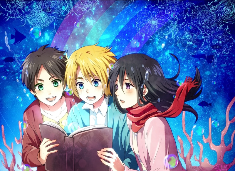 Mikasa Ackerman, Eren Yeager, Armin Arlert, 1080P, Anime, Attack On Titan