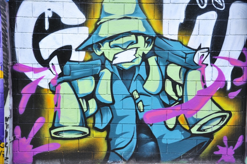 wall - building feature, built structure, architecture, 4K, image, multi colored, purple, text, female likeness, graffiti, street art, glass - material
