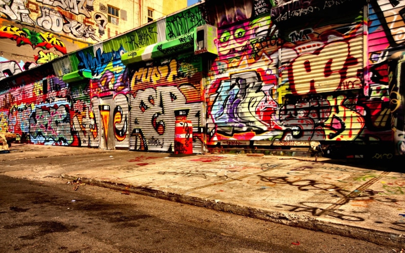 day, new York City, asphalt, vandalism, western script, street art, art and craft, urban Scene, creativity, building Exterior, store, assorted, dirty, no People