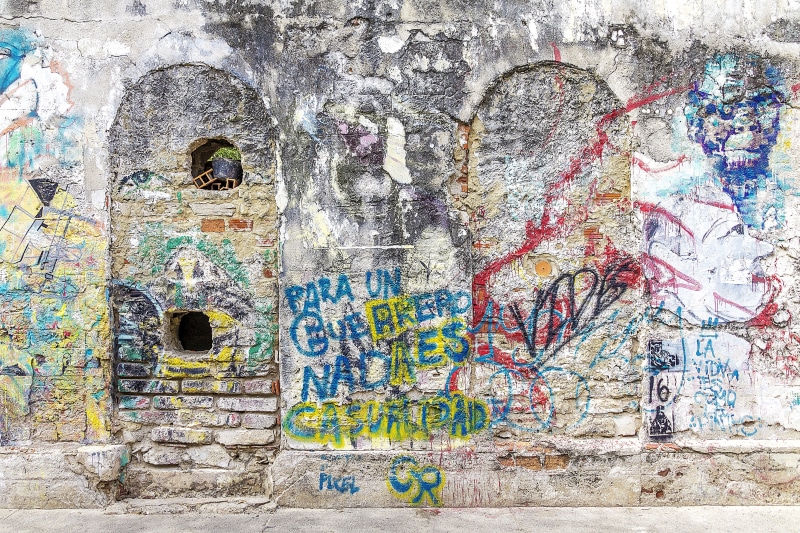 urban, artistic, history, built structure, vandalism, background, graffiti wall, architecture, old, art, textured, backgrounds, getsemani, graffiti, full frame