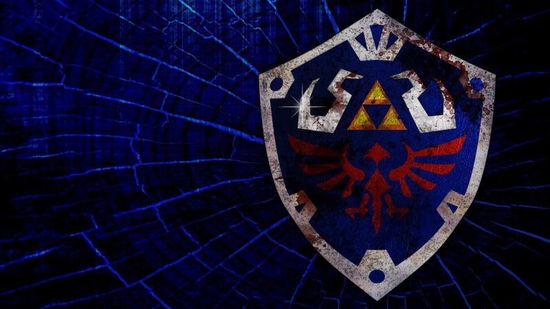 Hylian Shield, wingcrest, close-up, hylian crest, blue, circle, built structure, art and craft, geometric shape, video games, zelda, legend