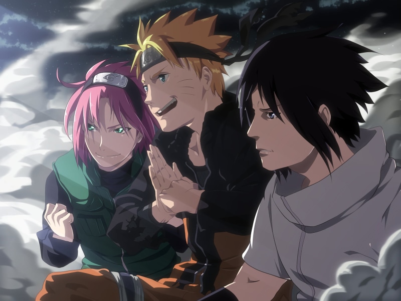 Kunoichi, lifestyles, anime boys, naruto, women, nature, standing, sakura, sasuke, young men, young adult, front view, shinobi, 1080P, adult, young women