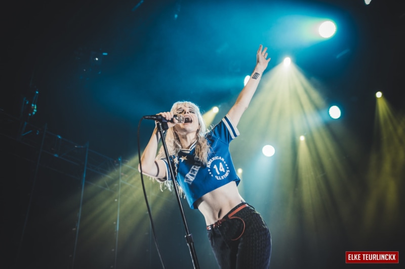 low angle view, stage, skill, blonde, nightlife, festival, popular music concert, Paramore, singer, music, 1080P, concerts, concert, stage - performance space