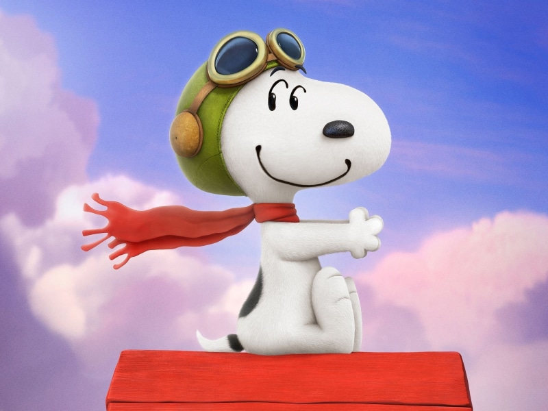 Movie, Snoopy, Red Baron, 1080P, The Peanuts Movie, Scarf