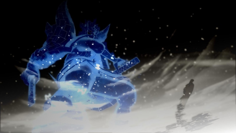 sport, Susanoo (Naruto), blue, Naruto, leisure activity, illuminated, 1080P, night, Video Game, winter, water, motion, Madara Uchiha, nature, snowing
