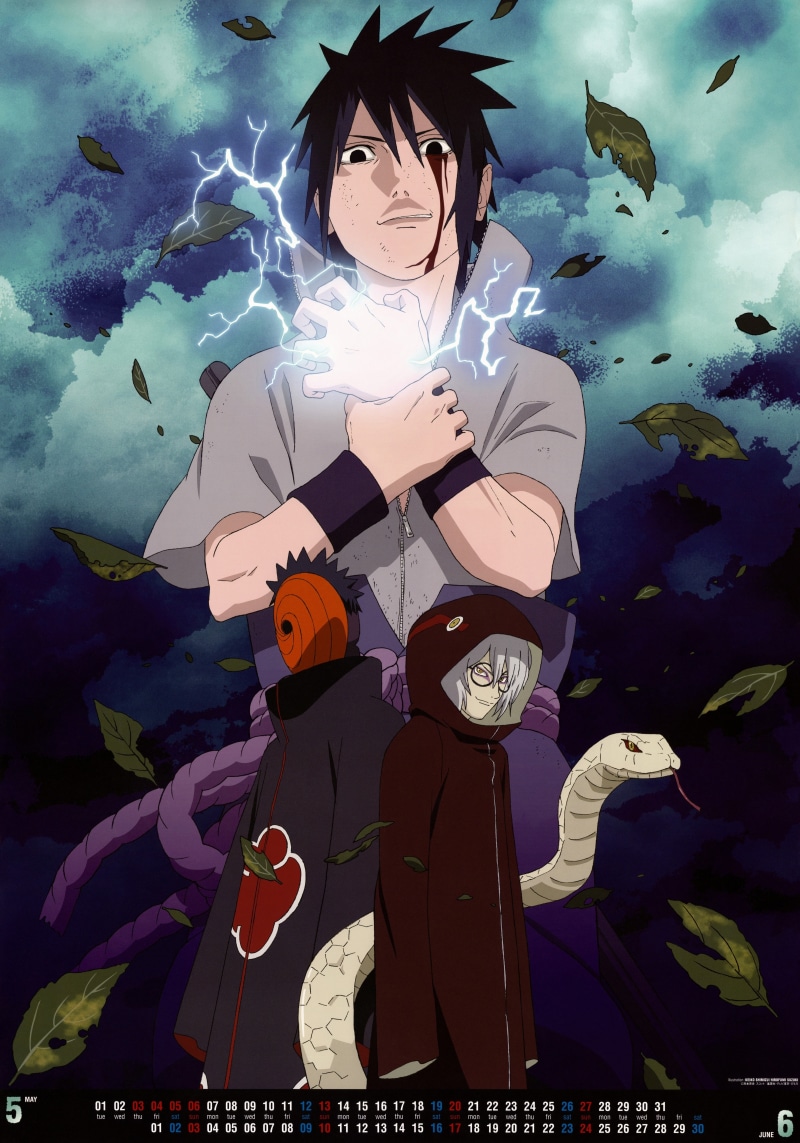 x, shippuden, kabuto, anime, Naruto: Shippuden, Uchiha Sasuke, art, sasuke, calendar, naruto, hd, 5K, tobi, uchiha, akatsuki, madara