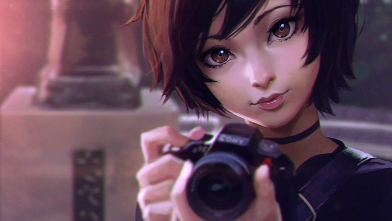 character, photographer, illustration, beautiful woman, brown, camera - photographic equipment, young adult, camera, young women, girls, photographing