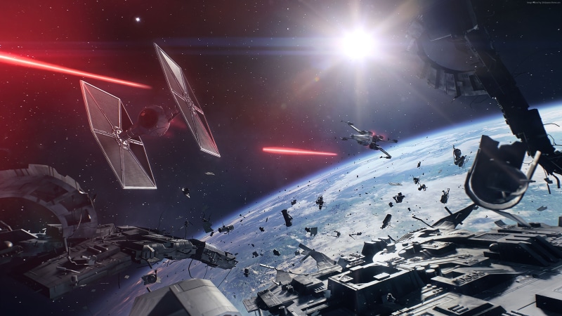screenshot, 4k, stage, club dj, people, illuminated, group of people, performance, skill, dj, enjoyment, 4K, equipment, light - natural phenomenon, Star Wars: Battlefront II