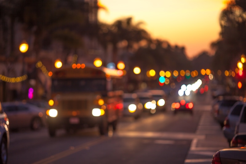 Ventura County, road, traffic, photography, bokeh, backgrounds, blurred Motion, on road, school bus, United States of America, cars, California, defocused