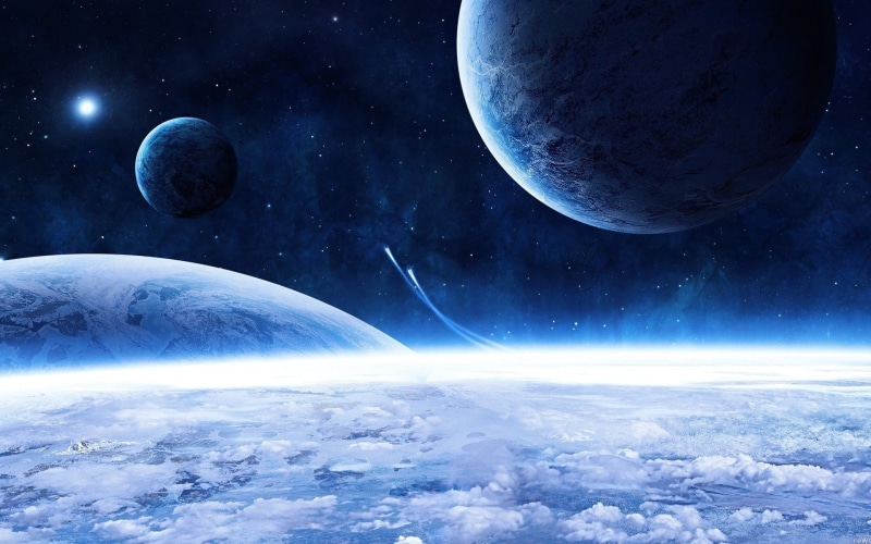 1080P, Planet, Blue, Ship, Space