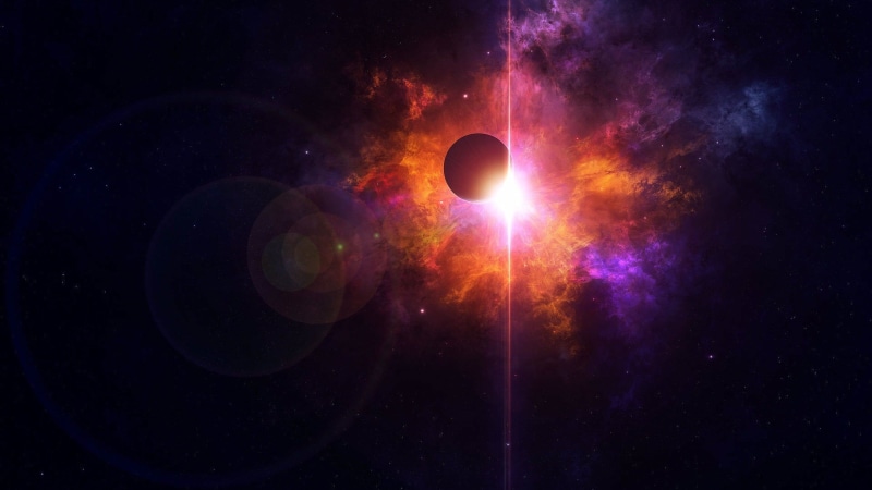 Planets, Red, Beautiful, Light, Stars, Space, Purple, 1080P