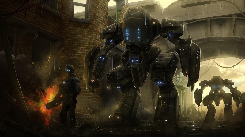 city, art, character, robot, future, 1080P, game, black, robots