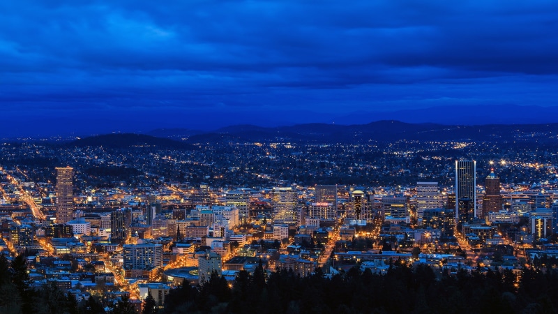 crowd, built structure, nature, skyscraper, city, illuminated, 2K, mountain, city life, building, crowded, high angle view, cityscape, building exterior