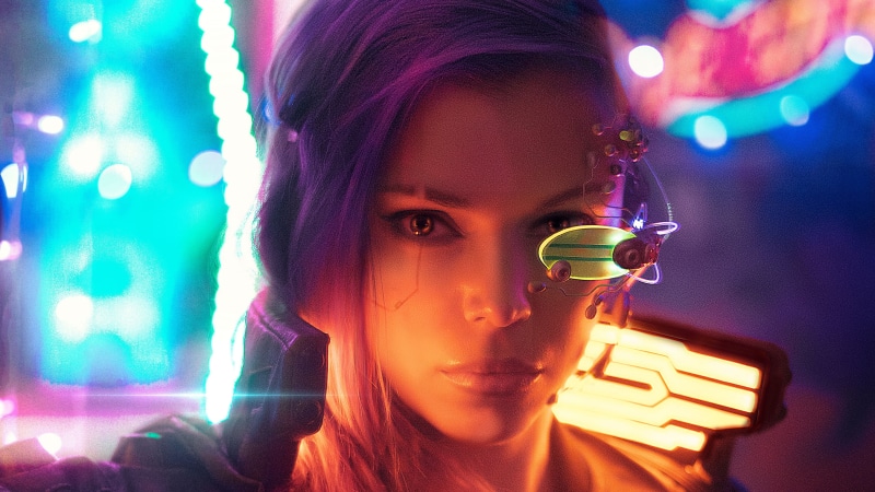 Sci Fi, Face, 4K, Purple Hair, Woman, Girl, Cyberpunk