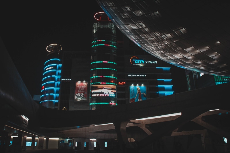 human, urban, person, office building exterior, building exterior, korea, office, built structure, illuminated, photography, tower, buildings, outdoors