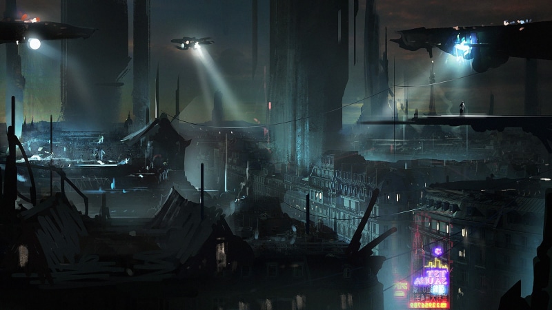 fiction, future, art, the city, night, 1080P, city, Blade Runner, Paris
