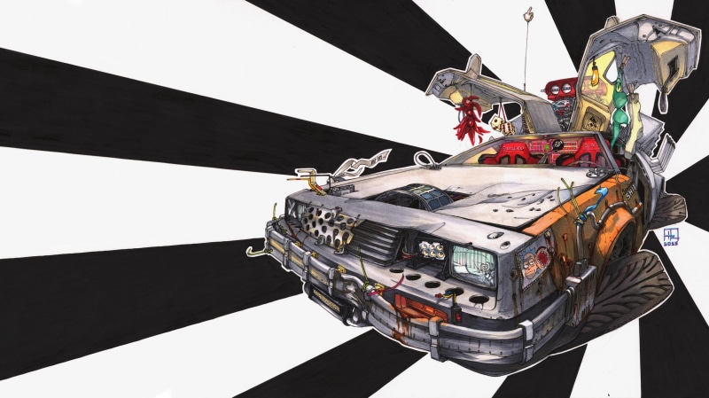 2K, Rick and Morty, artwork, Back to the Future