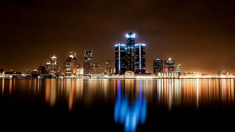 luxury, reflection, architecture, modern, skyscraper, urban skyline, office building exterior, building, lighting, building exterior, detroit river, metropolis