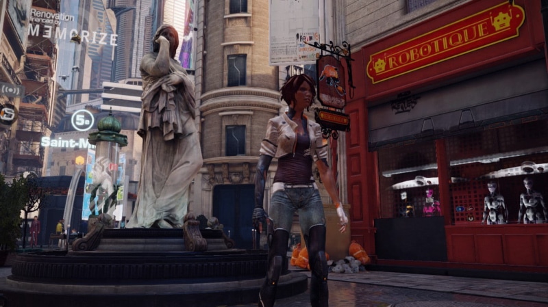 standing, creativity, near, travel destinations, video games, real people, statue, communication, representation, screen shot, built structure, 720P, futuristic