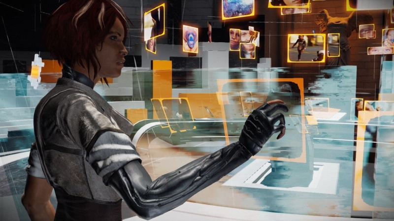 lifestyles, one person, transparent, young adult, waist up, architecture, women, casual clothing, Nilin, adult, video games, Remember Me, hairstyle, contemplation