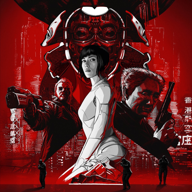 movie, action, art, Ghost in the Shell, Scarlett Johansson, Takeshi Kitano, 4K, shell, fiction, The Major, poster, ghost