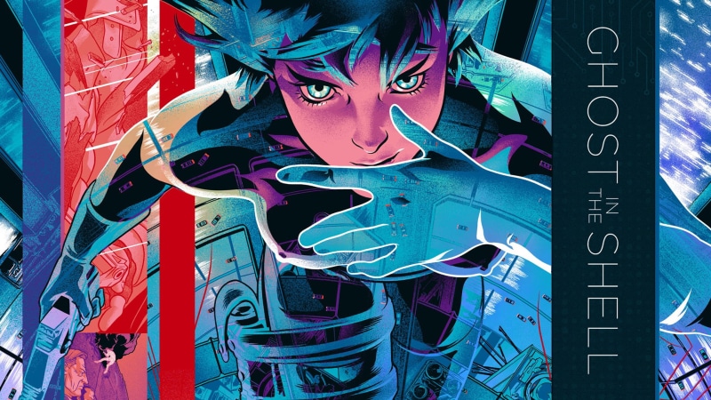 1080P, blue eyes, movie poster, pistol, Ghost in the Shell, Major Motoko Kusanagi