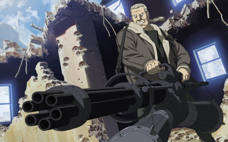 holding, man, 2K, ghost, anime, shell, batou, 2560x1600, character, gun, mini, ghost in the shell