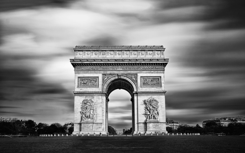 bw, arc, 1080P, architecture, hd, de, arch, triomphe, paris