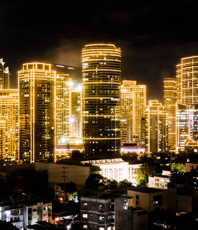 apartment, modern, city, building, no people, urban skyline, night, illuminated, 2K, manila, architectures, residential district, outdoors, night city