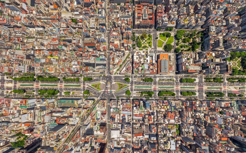 aerial, cityscape, city, Argentina, road, Buenos Aires, aerial view, 4K, birds eye view
