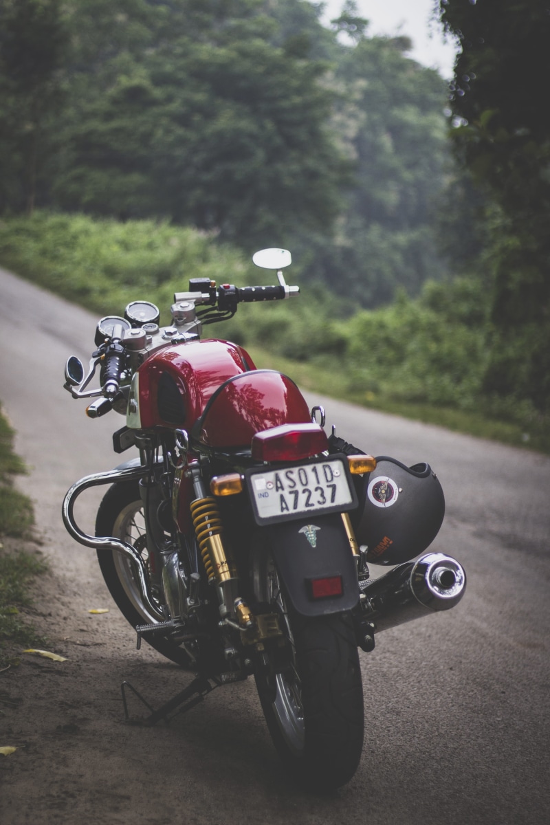 triumph thruxton, 5K, road, guwahati, transportation, nature, travel, no people, stationary, motorcycle, focus on foreground, parking, mode of transportation