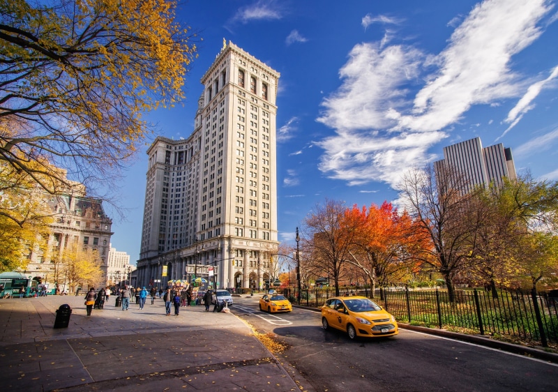 york, New York City, cars, Manhattan, clouds, New York, street, taxi, new, Skyscrapers, road, 1080P, park, city, Autumn, people, NYC, sky, Buildings, houses