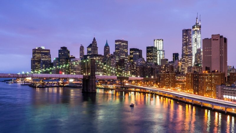 New York City, architecture, skyscraper, water, urban skyline, waterfront, landscape, spire, building exterior, modern, brooklyn, city, USA, skyline, outdoors