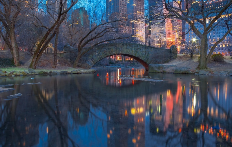 new, central, york, Central Park, 1080P, park, dusk, New York, lights