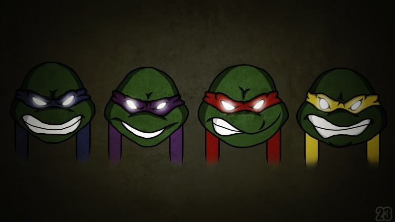 humor, multi colored, still life, green color, Leonardo, spotlight, fashion, Donatello, art and craft, no people, disguise, Michelangelo, choice, black background
